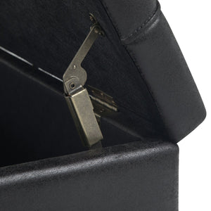 English Elm Harrison Coffee Table Storage Ottoman - Versatile Distressed Black Faux Leather With Hidden Storage B136P159141