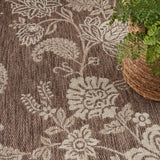 Nourison Garden Oasis GOA03 Machine Made Power-loomed Borderless Design Indoor/Outdoor Tropical Outdoor Rug Mocha, Mocha 100% Polypropylene 99446959447