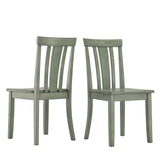 Homelegance By Top-Line Lorren Slat Back Wood Dining Chairs (Set of 2) Green Rubberwood