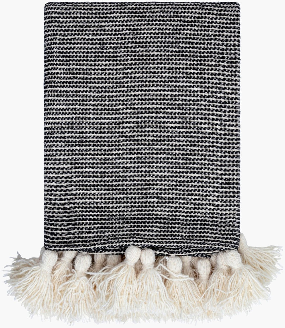 Livabliss Kapri Cotton Throw Blanket Scandinavian Fringe Tassel Accent for Sofa or Bed BOKI1000-5060