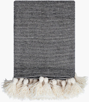 Livabliss Kapri Cotton Throw Blanket Scandinavian Fringe Tassel Accent for Sofa or Bed BOKI1000-5060