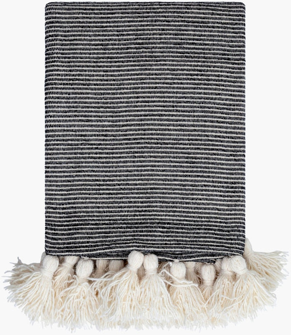 Livabliss Kapri Cotton Throw Blanket Scandinavian Fringe Tassel Accent for Sofa or Bed BOKI1000-5060
