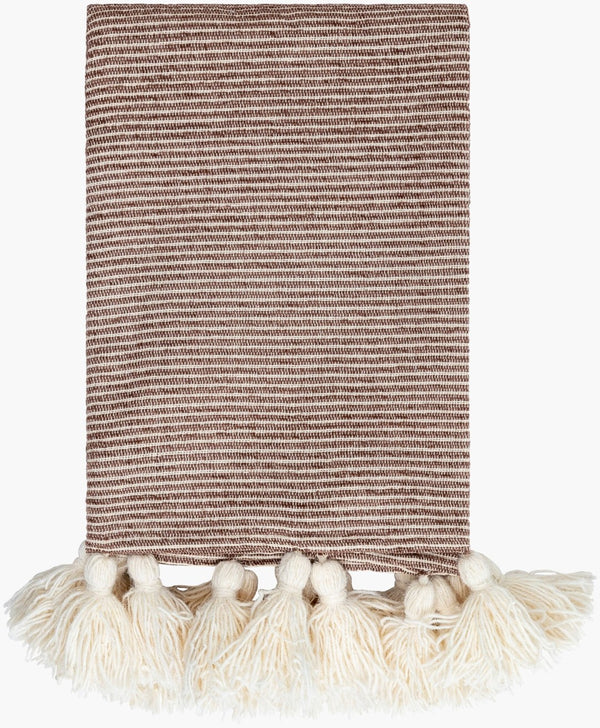 Livabliss Kapri Cotton Throw Blanket with Fringe Tassels Scandinavian Minimalist Neutral Decor BOKI1002-5060