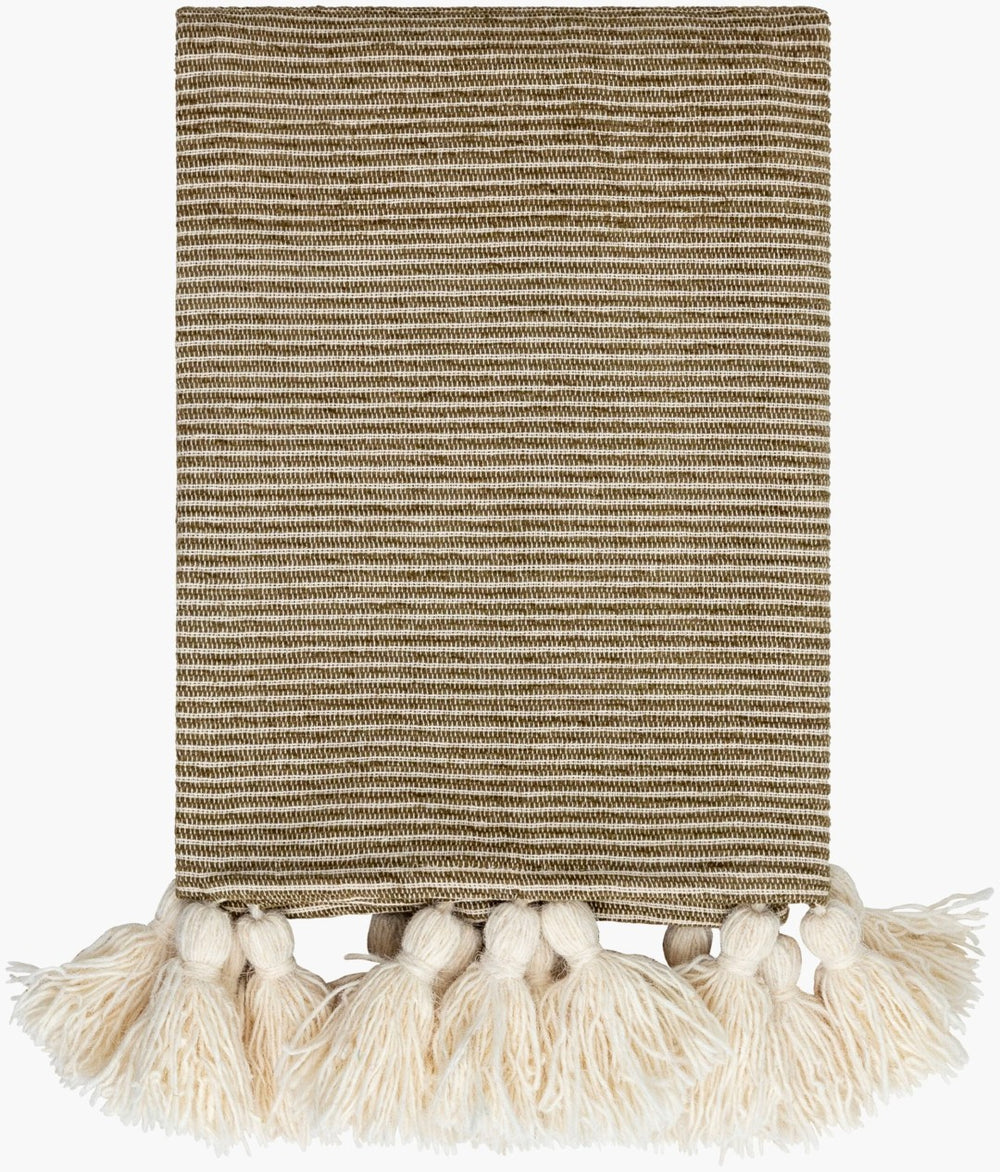 Livabliss Kapri Cotton Throw Blanket with Tassel Fringe Scandinavian Boho Sofa Accent BOKI1003-5060