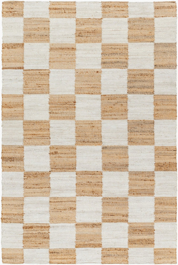 Livabliss Kamey Handwoven Jute Flatweave Round Rug Checkerboard Pattern for Entryway Decor Light Slate, Br 9' x 12' BOKY2302-912