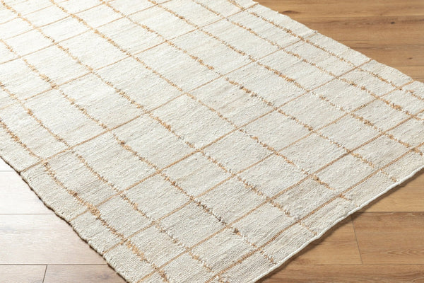 Livabliss Kamey Handwoven Jute Flatweave Rug Neutral Grid Pattern for Farmhouse Living Spaces Ivory, Sandston 9' x 12' BOKY2303-912
