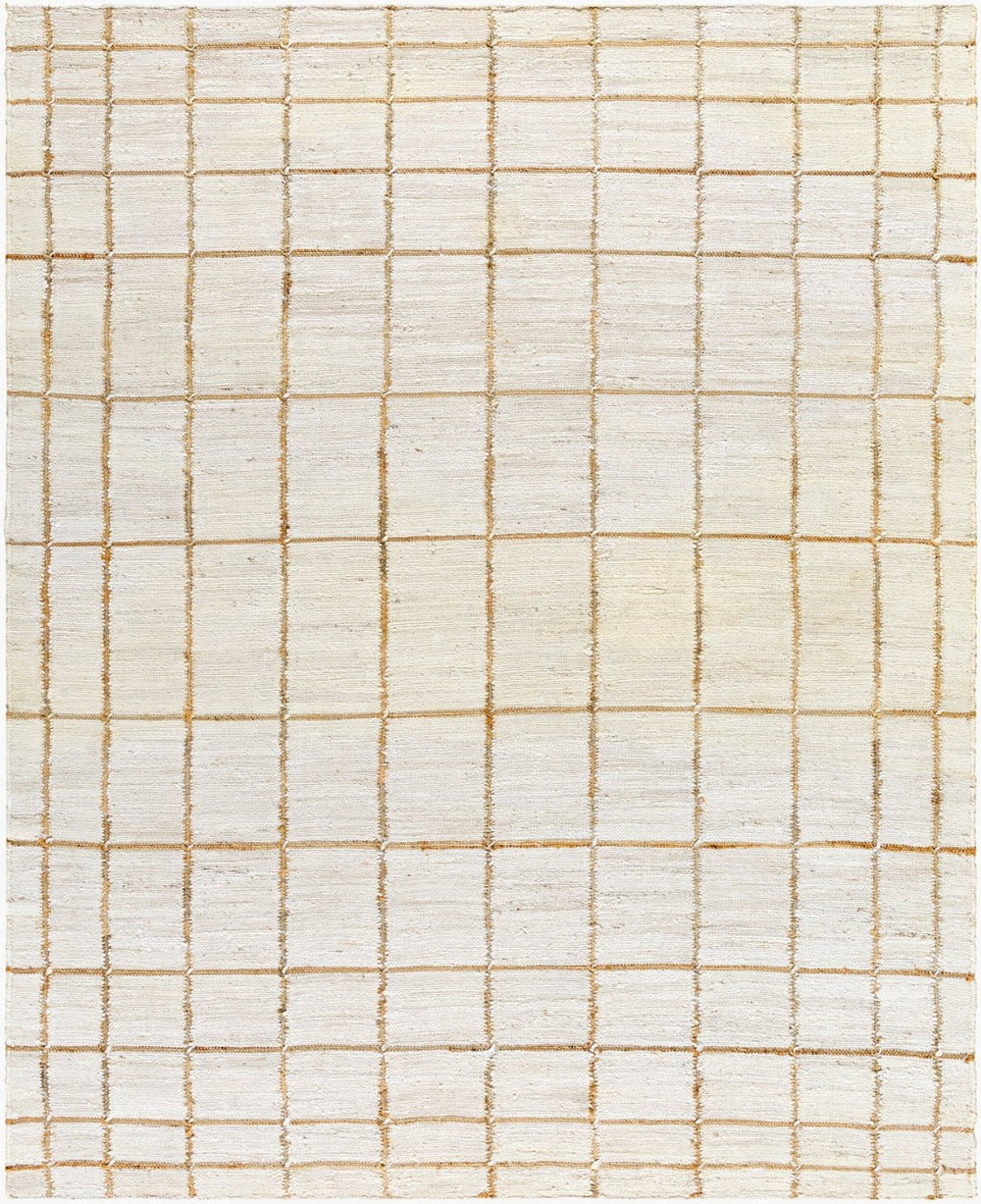 Livabliss Kamey Handwoven Jute Flatweave Rug Neutral Grid Pattern for Farmhouse Living Spaces Ivory, Sandston 9' x 12' BOKY2303-912
