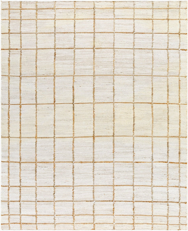 Livabliss Kamey Handwoven Jute Flatweave Rug Neutral Grid Pattern for Farmhouse Living Spaces Ivory, Sandston 9' x 12' BOKY2303-912
