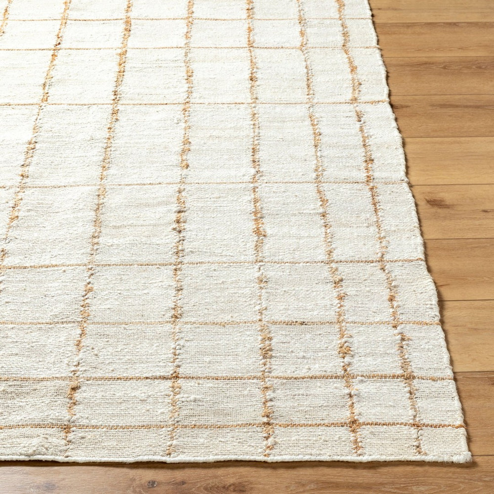 Livabliss Kamey Handwoven Jute Flatweave Rug Neutral Grid Pattern for Farmhouse Living Spaces Ivory, Sandston 9' x 12' BOKY2303-912