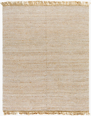 Livabliss Kamey Handwoven Jute Flatweave Rug Diamond Pattern Farmhouse Cottage Fringe Accent Beige, Wheat 8' x 10' BOKY2304-810