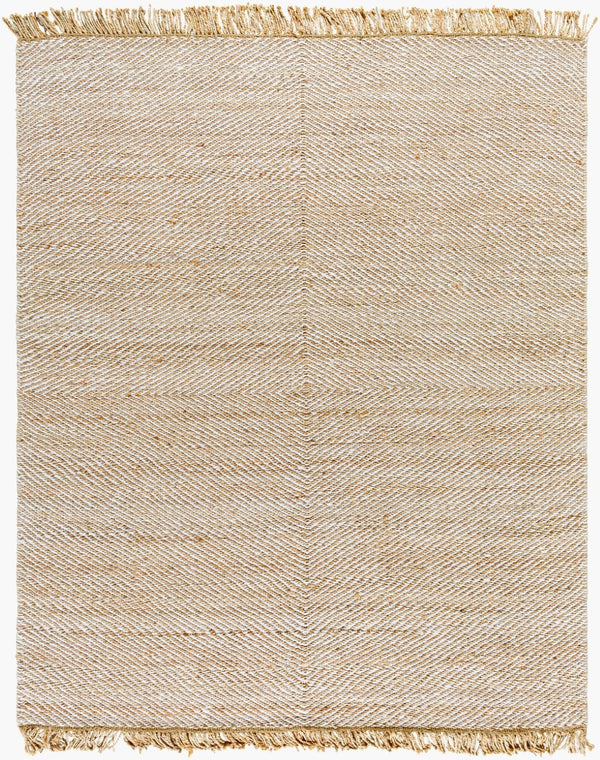 Livabliss Kamey Handwoven Jute Flatweave Rug Diamond Pattern Farmhouse Cottage Fringe Accent Beige, Wheat 8' x 10' BOKY2304-810