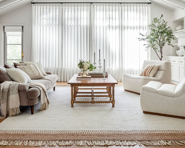 Livabliss Kamey Handwoven Jute Flatweave Round Rug Natural Farmhouse Accent with Fringe Trim Ivory, Tan 2' x 3' BOKY2305-23