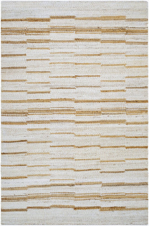 Livabliss Kamey Handwoven Jute Flatweave Rug Earthy Striped Farmhouse Accent for Any Room Ivory, Sandston 9' x 12' BOKY2306-912
