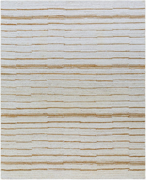 Livabliss Kamey Handwoven Jute Flatweave Rug Earthy Striped Farmhouse Accent for Any Room Ivory, Sandston 8' x 10' BOKY2306-810