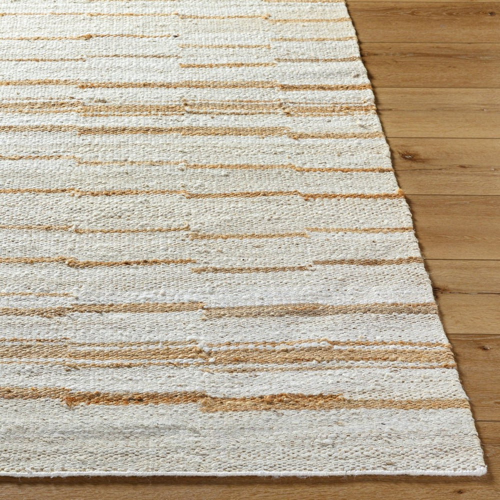 Livabliss Kamey Handwoven Jute Flatweave Rug Earthy Striped Farmhouse Accent for Any Room Ivory, Sandston 9' x 12' BOKY2306-912