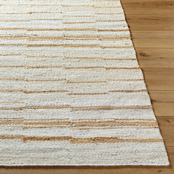 Livabliss Kamey Handwoven Jute Flatweave Rug Earthy Striped Farmhouse Accent for Any Room Ivory, Sandston 8' x 10' BOKY2306-810