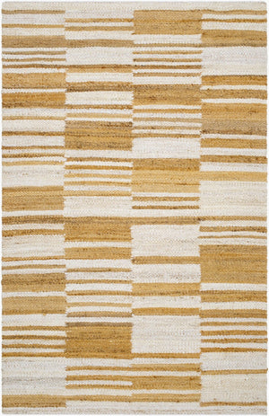 Livabliss Kamey Handwoven Jute Flatweave Accent Rug Natural Striped Farmhouse Entryway Decor Goldenrod, Ivor 9' x 12' BOKY2307-912