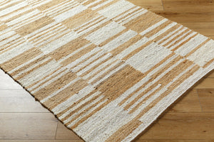 Livabliss Kamey Handwoven Jute Flatweave Accent Rug Natural Striped Farmhouse Entryway Decor Goldenrod, Ivor 8' x 10' BOKY2307-810