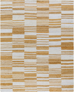 Livabliss Kamey Handwoven Jute Flatweave Accent Rug Natural Striped Farmhouse Entryway Decor Goldenrod, Ivor 8' x 10' BOKY2307-810