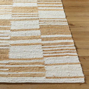 Livabliss Kamey Handwoven Jute Flatweave Accent Rug Natural Striped Farmhouse Entryway Decor Goldenrod, Ivor 8' x 10' BOKY2307-810