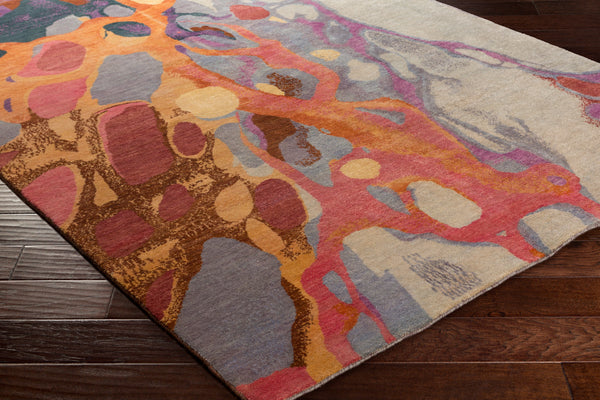 Brought to Light BOL-4006 8' x 10' Handmade Rug BOL4006-810  Rust, Rose, Light Sage, Ink Blue, Mustard, Medium Purple Surya