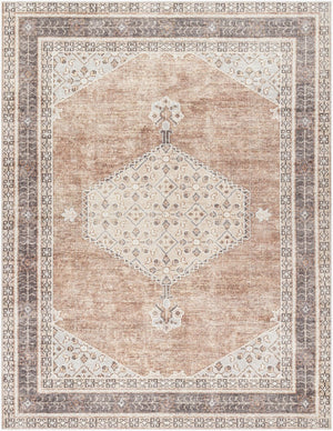 Livabliss Lila Turkish Machine Woven Medallion Polyester Accent Rug for Entryways and Transitional Spaces Tan, Brown 2'2" x 3'9" BOLC2300-2239