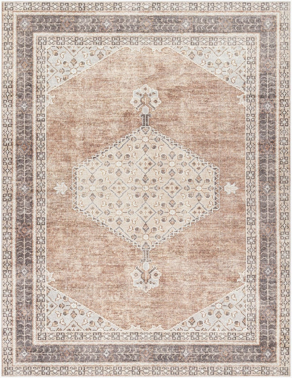 Livabliss Lila Turkish Machine Woven Medallion Polyester Accent Rug for Entryways and Transitional Spaces Tan, Brown 2'2" x 3'9" BOLC2300-2239