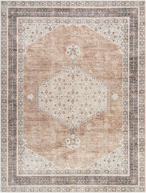 Livabliss Lila Turkish Machine Woven Medallion Polyester Accent Rug for Entryways and Transitional Spaces Tan, Brown 9'2" x 12' BOLC2300-9212