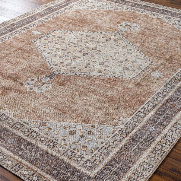 Livabliss Lila Turkish Machine Woven Medallion Polyester Accent Rug for Entryways and Transitional Spaces Tan, Brown 9'2" x 12' BOLC2300-9212