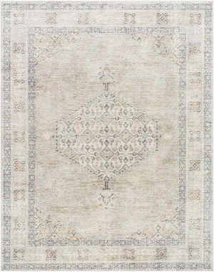 Livabliss Lila Traditional Polyester Accent Rug Machine Woven in Turkey for Entryways and Bedrooms White, Light Gr 7'10" x 10' BOLC2301-71010