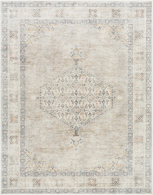 Livabliss Lila Traditional Polyester Accent Rug Machine Woven in Turkey for Entryways and Bedrooms White, Light Gr 7'10" x 10' BOLC2301-71010