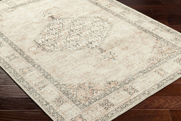 Livabliss Lila Traditional Medallion Polyester Accent Rug for Entryway Bedroom or Reading Nook White, Medium B 9'2" x 12' BOLC2302-9212