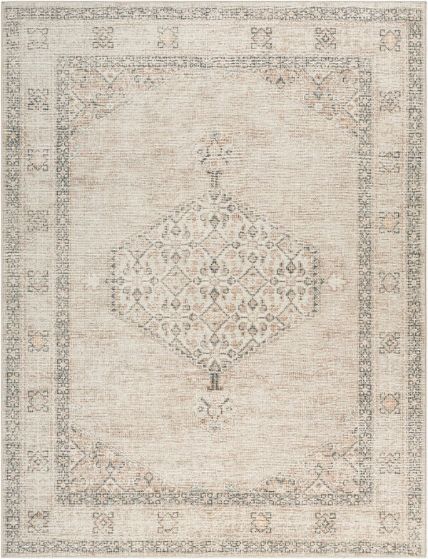 Livabliss Lila Traditional Medallion Polyester Accent Rug for Entryway Bedroom or Reading Nook White, Medium B 7'10" x 10' BOLC2302-71010
