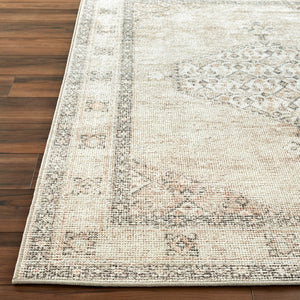 Livabliss Lila Traditional Medallion Polyester Accent Rug for Entryway Bedroom or Reading Nook White, Medium B 9'2" x 12' BOLC2302-9212