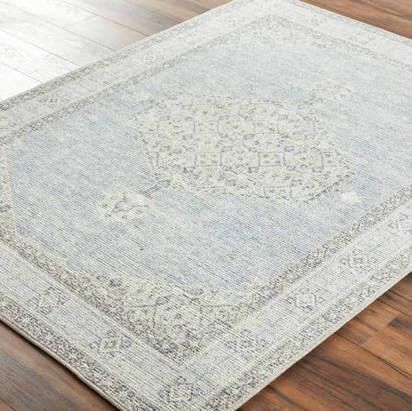 Livabliss Lila Traditional Patterned Polyester Accent Rug Woven in Turkey for Entryways Denim, Silver G 9'2" x 12' BOLC2303-9212