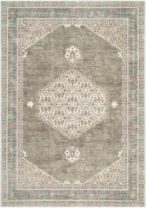 Livabliss Lila Traditional Polyester Indoor Rug Machine Woven Accent for Entryway or Bedroom Ivory, Olive 3'11" x 5'7" BOLC2304-31157