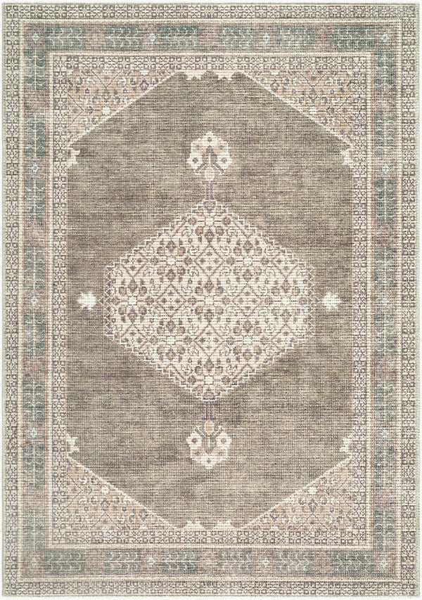 Livabliss Lila Traditional Polyester Indoor Rug Machine Woven Accent for Entryway or Bedroom Ivory, Olive 3'11" x 5'7" BOLC2304-31157