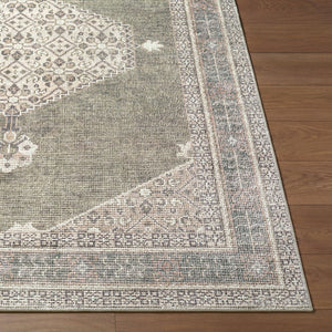 Livabliss Lila Traditional Polyester Indoor Rug Machine Woven Accent for Entryway or Bedroom Ivory, Olive 3'11" x 5'7" BOLC2304-31157