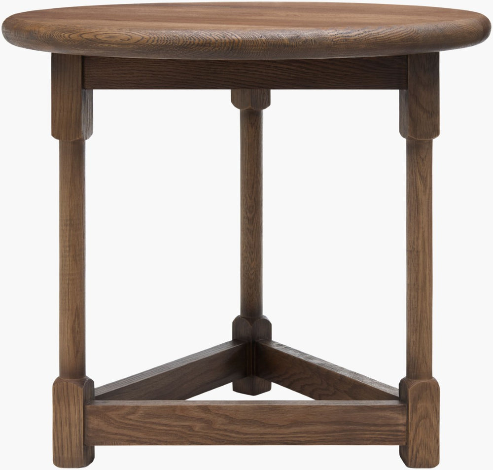 Surya Leandro Solid Oak End Table Artisan Farmhouse Accent for Living Room Decor BOLE002-222525