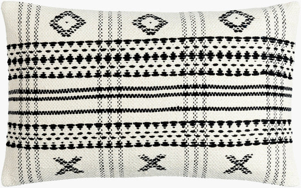 Livabliss Myrna Cotton Accent Pillow Earthy Beige and Black Handcrafted Textile for Any Room BOMA001-1422