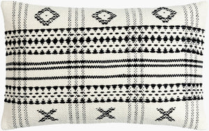 Livabliss Myrna Cotton Accent Pillow Earthy Beige and Black Handcrafted Textile for Living Room BOMA001-1422P