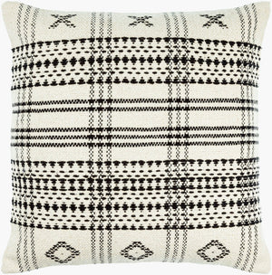 Livabliss Myrna Handcrafted Cotton Accent Pillow Earthy Beige Black Bohemian Sofa Decor BOMA001-2020D