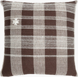 Livabliss Myrna Handcrafted Wool Cotton Blend Throw Pillow Earthy Bohemian Woven Texture BOMA003-1818P
