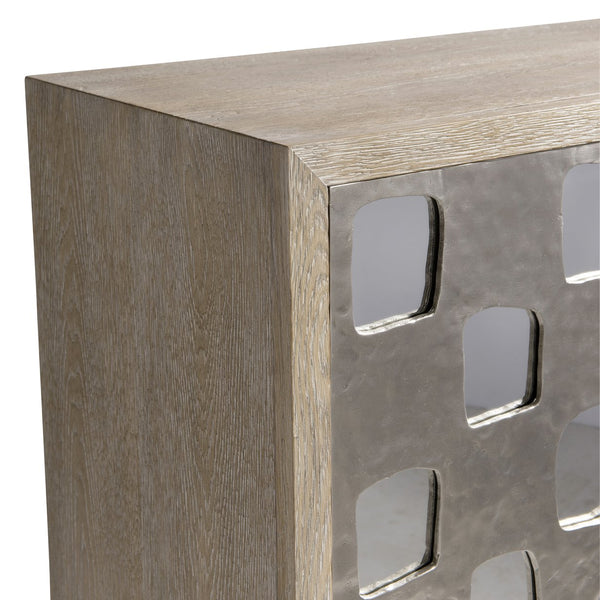 Bernhardt Bernhardt Aventura Door Chest With Frosted Nickel Geometric Overlay, Mirrored Accents & Soft-Close Doors 318115