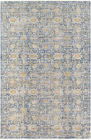 Livabliss Margaret Flatweave Polyester Area Rug with Knotted Fringe for Indoor Outdoor Spaces Navy, Gray 9' x 13'1" BOMG2300-9131