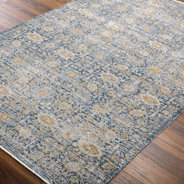 Livabliss Margaret Flatweave Polyester Area Rug with Knotted Fringe for Indoor Outdoor Spaces Navy, Gray 9' x 13'1" BOMG2300-9131
