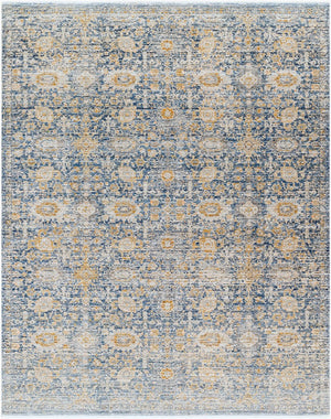 Livabliss Margaret Flatweave Polyester Area Rug with Knotted Fringe for Indoor Outdoor Spaces Navy, Gray 7'10" x 10' BOMG2300-71010