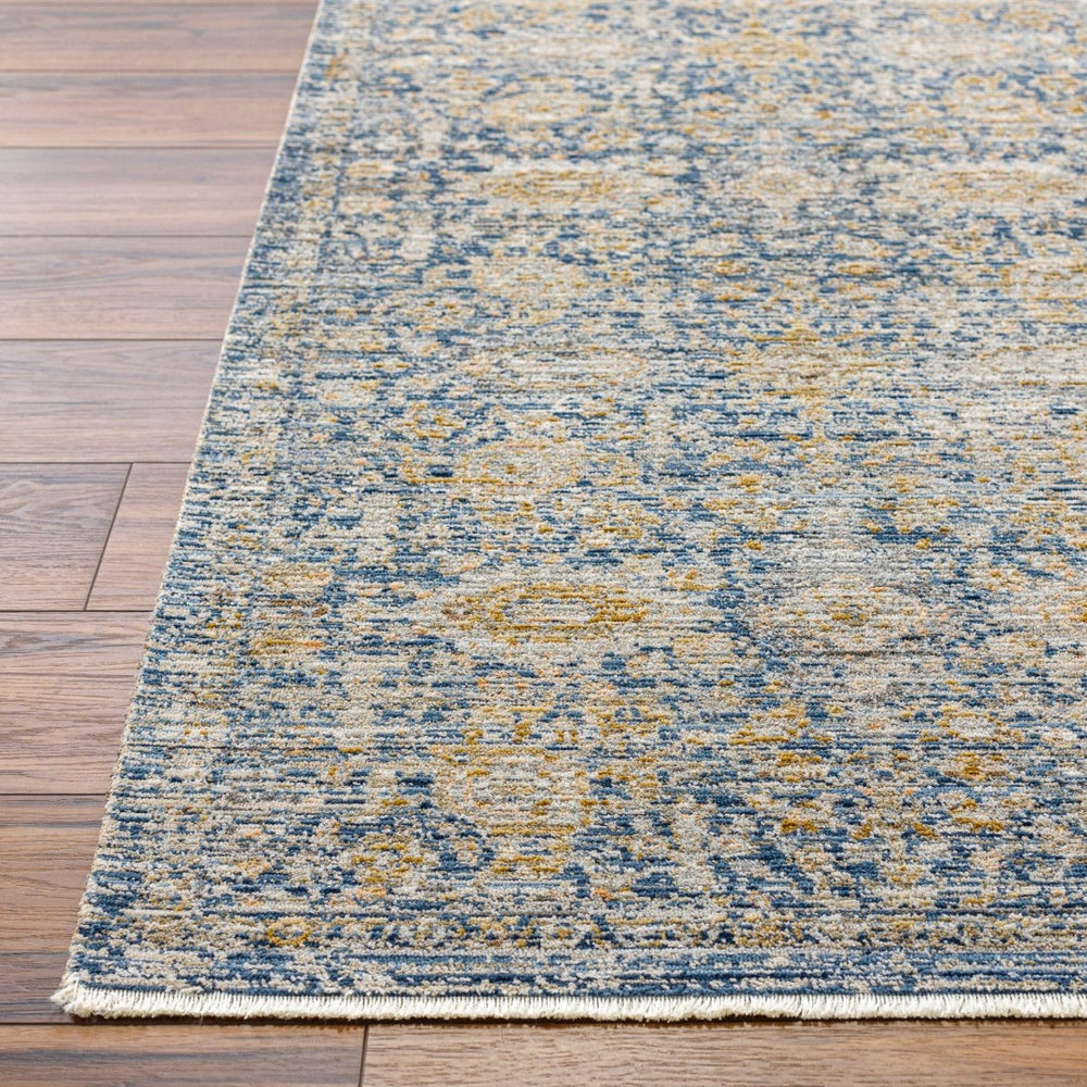 Livabliss Margaret Flatweave Polyester Area Rug with Knotted Fringe for Indoor Outdoor Spaces Navy, Gray 9' x 13'1" BOMG2300-9131
