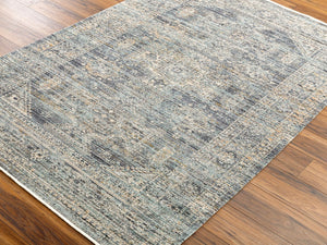 Livabliss Margaret Flatweave Runner Rug with Fringe Trim for Hallways and Entryways Black, Blue 9' x 13'1" BOMG2301-9131