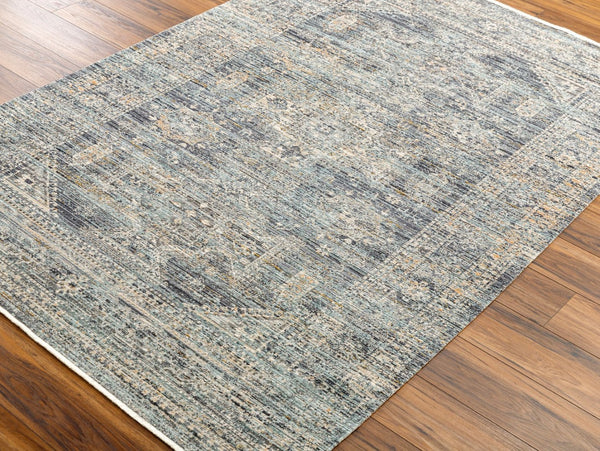 Livabliss Margaret Flatweave Runner Rug with Fringe Trim for Hallways and Entryways Black, Blue 9' x 13'1" BOMG2301-9131